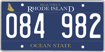 RI license plate 084982