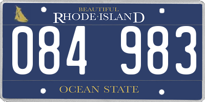 RI license plate 084983