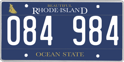 RI license plate 084984