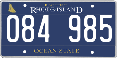 RI license plate 084985