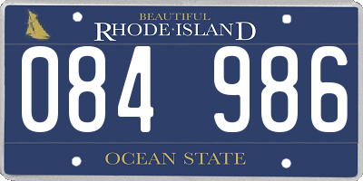 RI license plate 084986