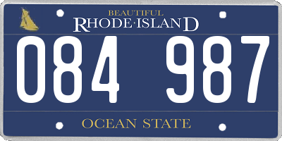 RI license plate 084987