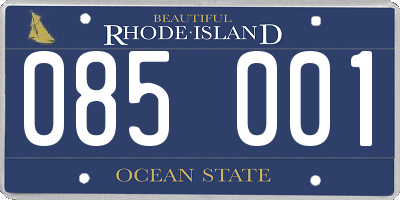 RI license plate 085001
