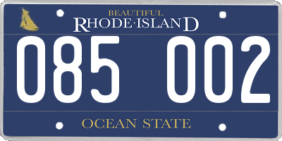 RI license plate 085002