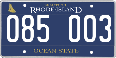 RI license plate 085003