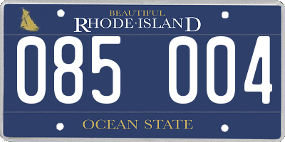 RI license plate 085004