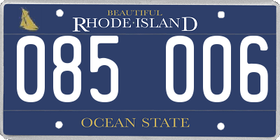 RI license plate 085006