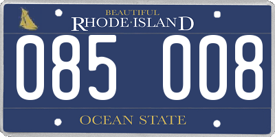 RI license plate 085008