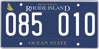 RI license plate 085010