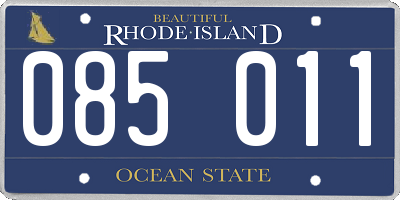 RI license plate 085011