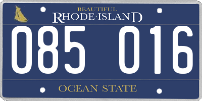 RI license plate 085016