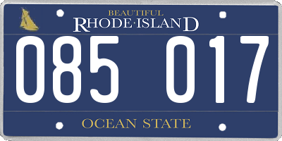 RI license plate 085017