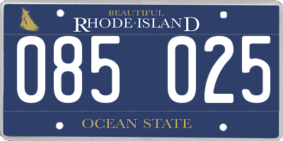 RI license plate 085025