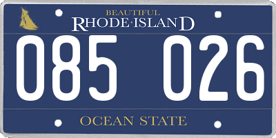 RI license plate 085026