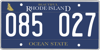 RI license plate 085027