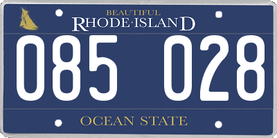 RI license plate 085028
