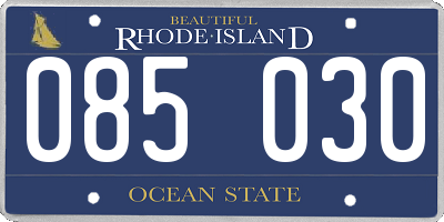 RI license plate 085030