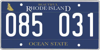 RI license plate 085031