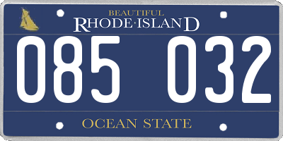 RI license plate 085032