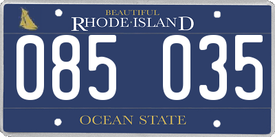 RI license plate 085035