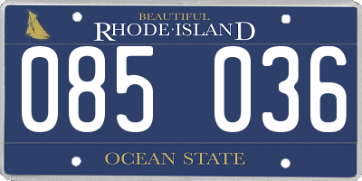 RI license plate 085036