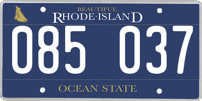 RI license plate 085037