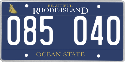 RI license plate 085040