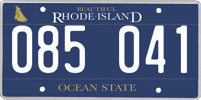 RI license plate 085041