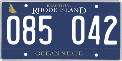 RI license plate 085042