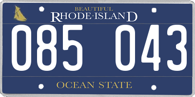 RI license plate 085043