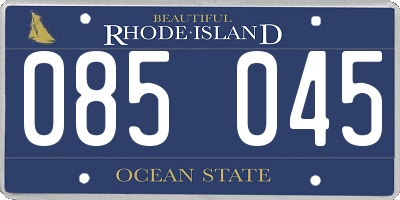 RI license plate 085045