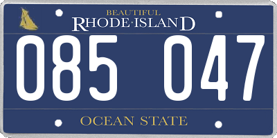 RI license plate 085047