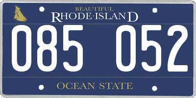 RI license plate 085052