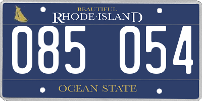 RI license plate 085054