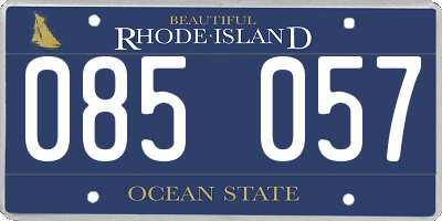 RI license plate 085057