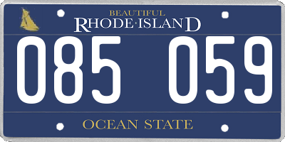 RI license plate 085059