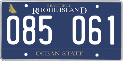 RI license plate 085061