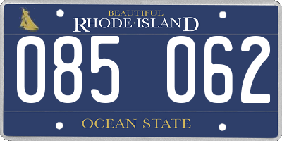 RI license plate 085062