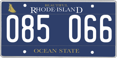 RI license plate 085066