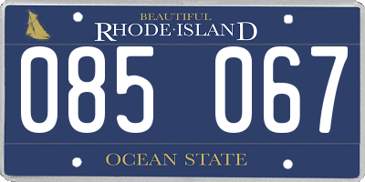 RI license plate 085067