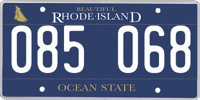 RI license plate 085068