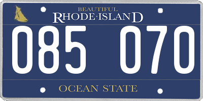 RI license plate 085070