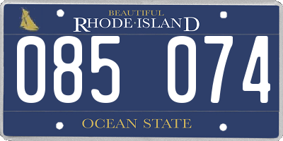 RI license plate 085074