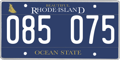 RI license plate 085075