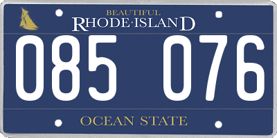 RI license plate 085076
