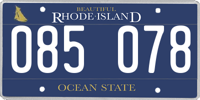 RI license plate 085078