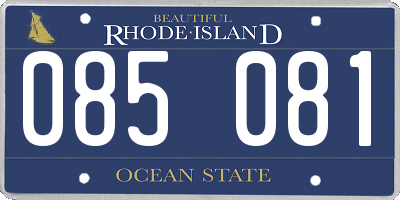 RI license plate 085081