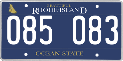 RI license plate 085083