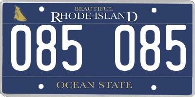 RI license plate 085085