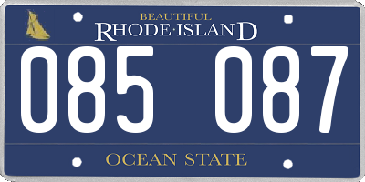 RI license plate 085087